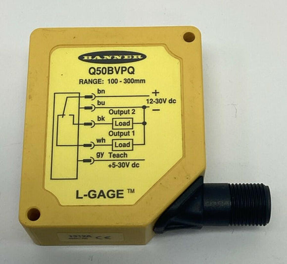 Banner Q50BVPQ / 1312A Photoelectric Sensor 100-300mm Range 12-30VDC