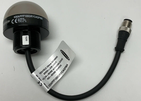 Banner k50APFF100GRYC4QPMA / 79290 3-Color EZ-Light, Fixed Field Sensor 10-30VDC