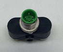 Murr 7000-41201-0000000 T-Coupler Male M12 to 3-Pole Female M8 Connector 50VAC-5