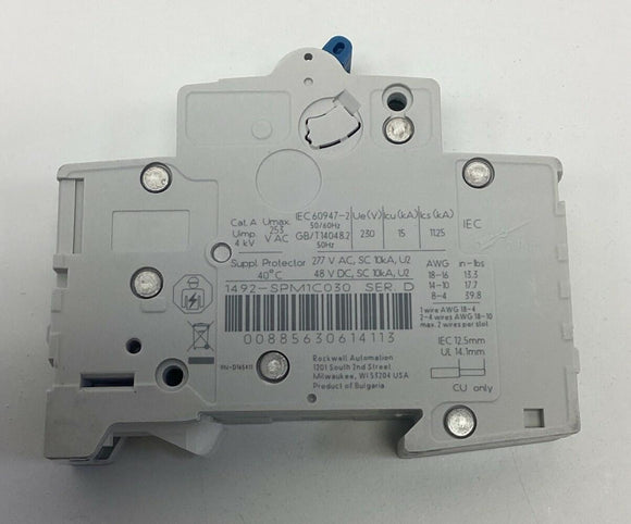Allen Bradley 1492-SPM1C030 1-Pole, 3A Supplemental Circuit Breaker (Lot Of 2)