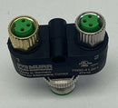 Murr 7000-41201-0000000 T-Coupler Male M12 to 3-Pole Female M8 Connector 50VAC-4