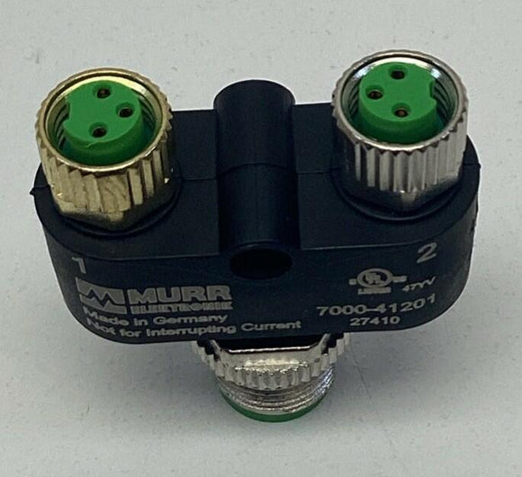 Murr 7000-41201-0000000 T-Coupler Male M12 to 3-Pole Female M8 Connector 50VAC