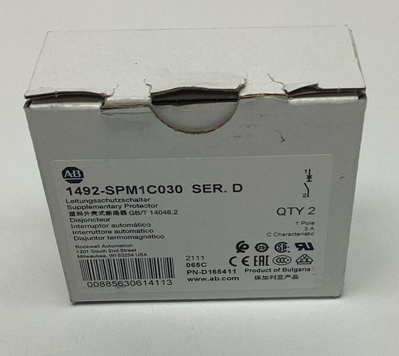 Allen Bradley 1492-SPM1C030 1-Pole, 3A Supplemental Circuit Breaker (Lot Of 2)