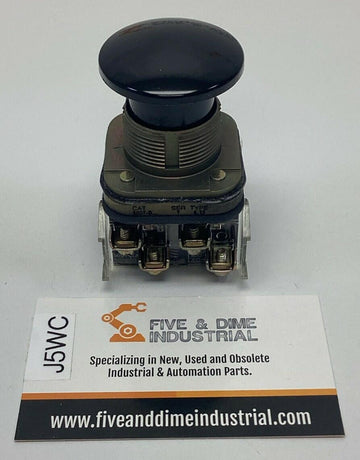 Allen Bradley 800T-D2B Black Mushroom Push Button 2-NO, 2-NC, Momentary
