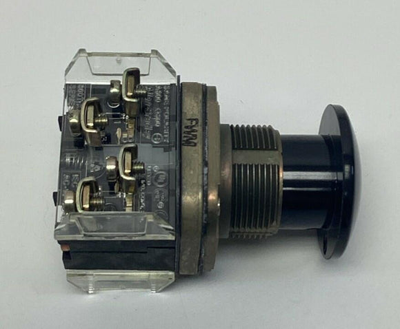 Allen Bradley 800T-D2B Black Mushroom Push Button 2-NO, 2-NC, Momentary