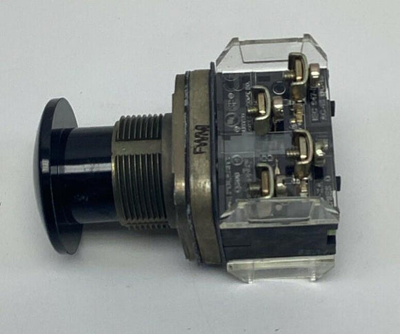 Allen Bradley 800T-D2B Black Mushroom Push Button 2-NO, 2-NC, Momentary