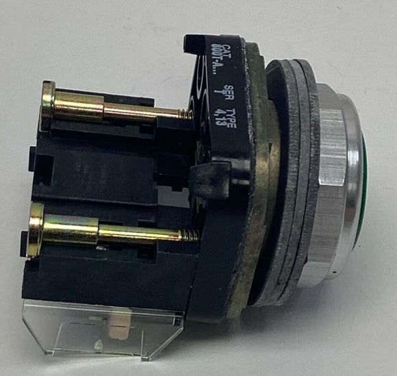 Allen Bradley 800T-A1A Green Momentary Flush Push Button 1-NC, 1-NO