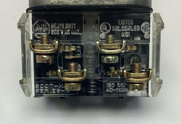 Allen Bradley 800T-D9A Yellow Mushroom Head 1-NO, 1-NC Momentary Switch