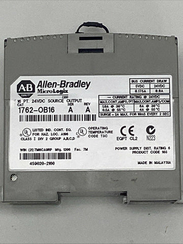 Allen Bradley 1762-OB16 24VDC MicroLogix Output Module, 16-Point - 0