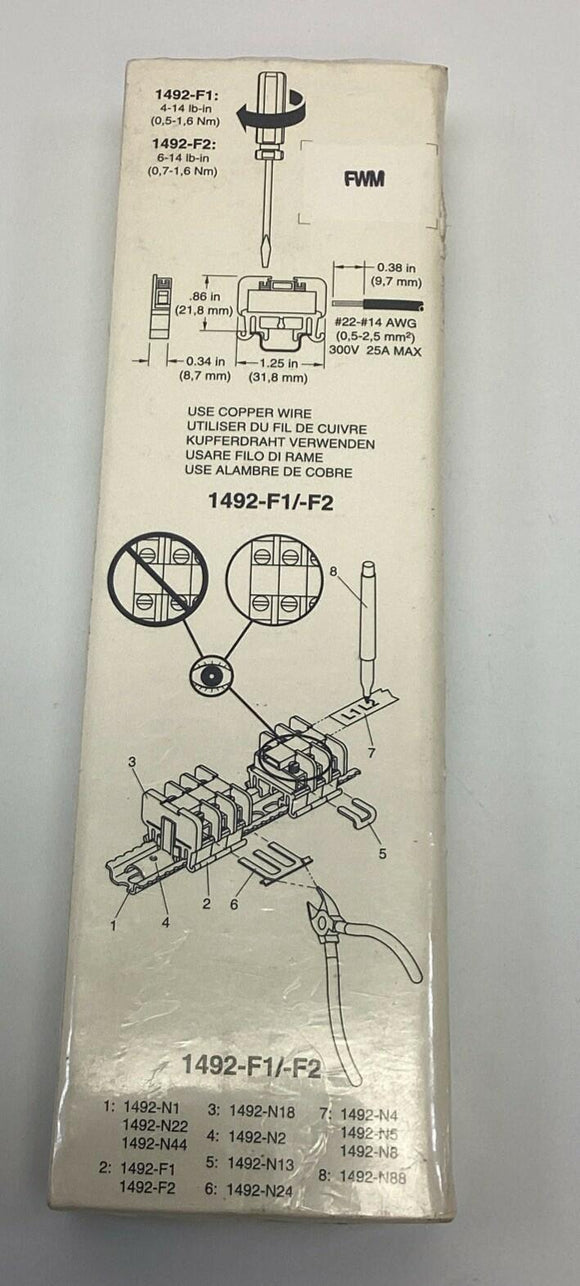 Allen Bradley 1492-F1 Ser. B Terminal Block, White (50-Pack)