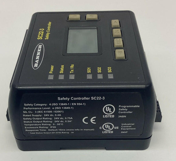 Banner 130231 SC22-3 Programmable Safety Controller 24VDC