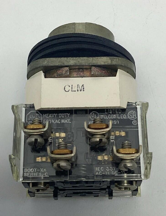 Allen Bradley 800T-J2KC1B Ser. T 3-Position Maintained Selector Switch