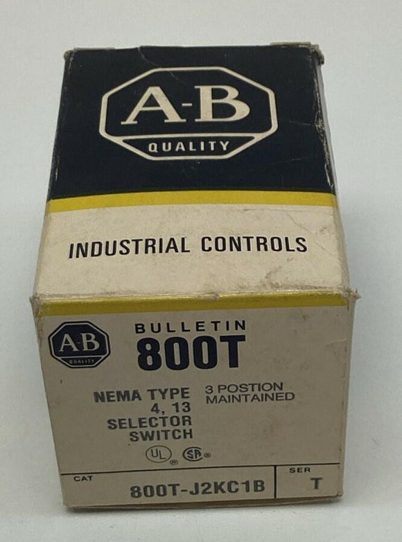 Allen Bradley 800T-J2KC1B Ser. T 3-Position Maintained Selector Switch