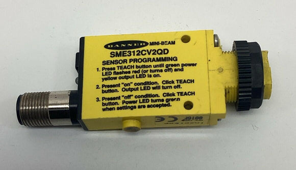Banner SME312CV2QD / 53705 Mini-Beam Photoelectric Sensor 10-30VDC