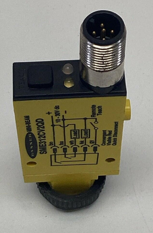 Banner SME312CV2QD / 53705 Mini-Beam Photoelectric Sensor 10-30VDC