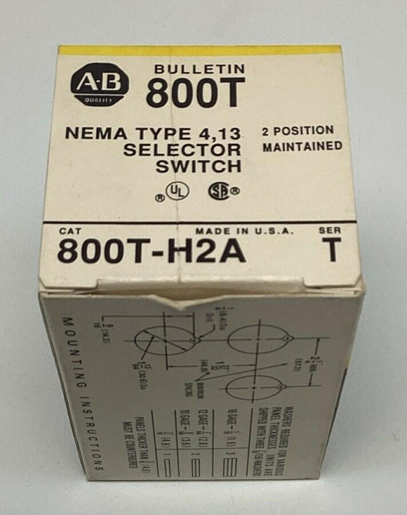 Allen Bradley 800T-H2A Ser. T 2-Position Maintained Selector Switch 30mm