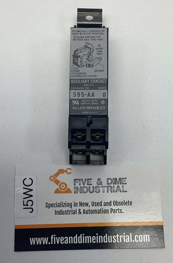 Allen Bradley 595-AA 2 N.O. Auxiliary Contact Block Sizes 0-5