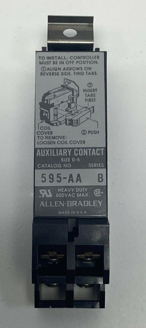 Allen Bradley 595-AA 2 N.O. Auxiliary Contact Block Sizes 0-5
