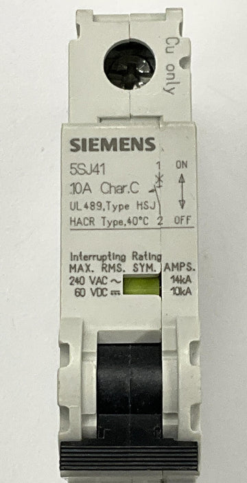 Siemens New 5SJ4110-7HG40 10 Amp Type HSJ Circuit Breaker Din Mount - 0