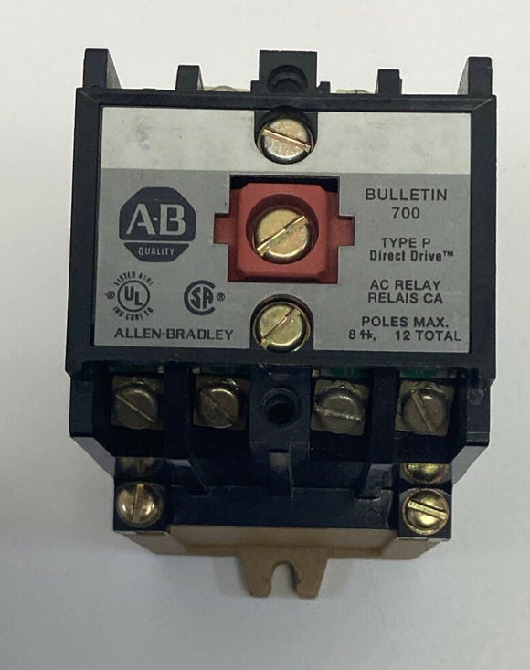 Allen Bradley 700-P0400A1 Ser. B AC Relay Contactor Type P 115/120VAC Coil