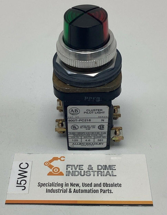 Allen Bradley 800T-PC216 Cluster Pilot Light  Red Green 120 VAC, 50/60 HZ