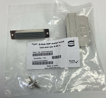 Harting 09670500443 50-Pin D-Sub Connector, Solder Cup 1STR-ENT - 0