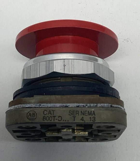 Allen Bradley 800T-D6 Red Mushroom Head Push Button Type 4, 13