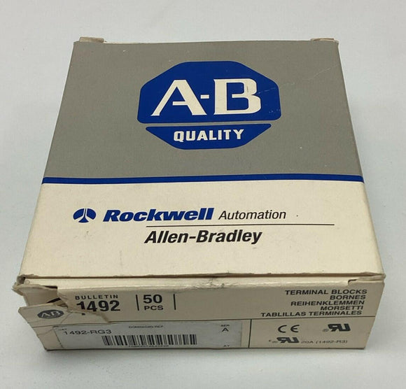 Allen Bradley 1492-RG3 Green 2-Wire Terminal Blocks (Box of 50)