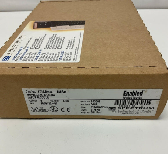 Spectrum 1746sc-NI8u SLC 500 8-Channel Universal Analog Input Module AB Enabled