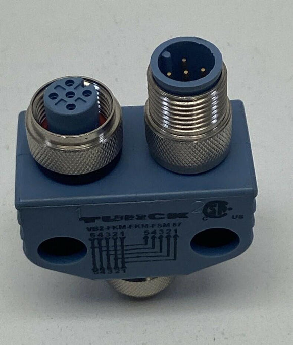 Turck VB2-FKM-FKM-FSM-57 3-Port Splitter 5-Pole, M12, 2-Female, 1-Male