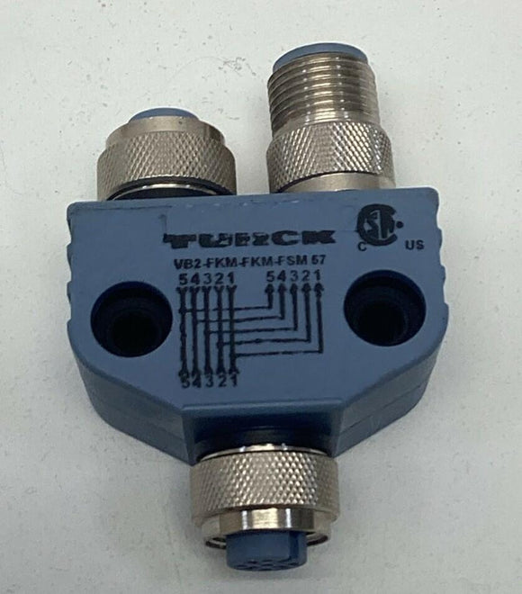 Turck VB2-FKM-FKM-FSM-57 3-Port Splitter 5-Pole, M12, 2-Female, 1-Male