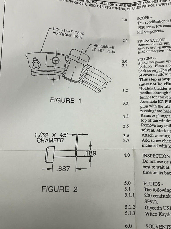 Ametek / USG 175008 Pressure Gauge 4-1/2" 60 PSI, 1/4" NPT Lower Middle BRZ Tube
