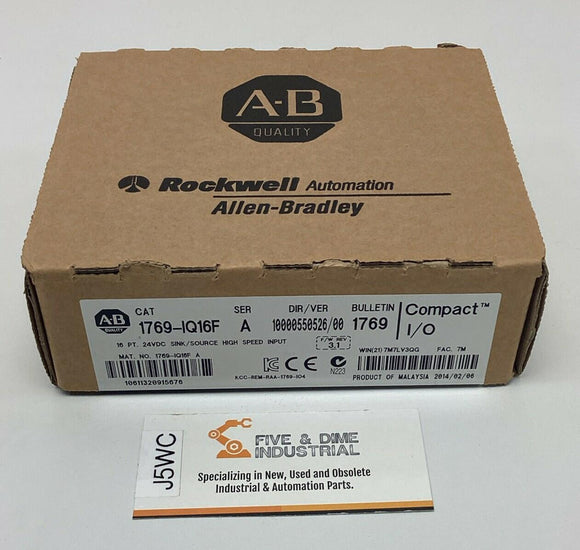 Allen Bradley 1769-IQ16F Compactlogix 16-Point 24VDC High Speed Input Module