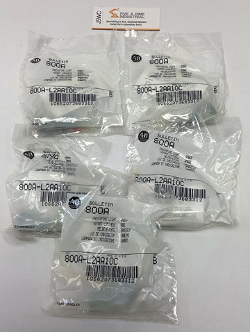 Allen Bradley 800A-L2AA10C Amber Indicating Lamp Light 2-250V (5-Pack)
