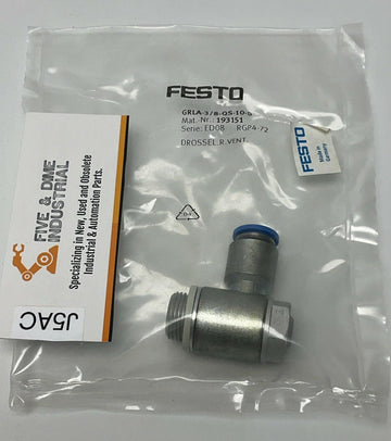 Festo 193151 / GRLA-3/8-QS-10-D One-Way Flow Control Valve G-38" Thread