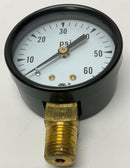 Ametek USG 163269 0-60 PSI Pressure Gauge 2"  1/4" NPT, Brass Lower Middle-6