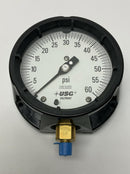 Ametek / USG 175008 Pressure Gauge 4-1/2" 60 PSI, 1/4" NPT Lower Middle BRZ Tube-2