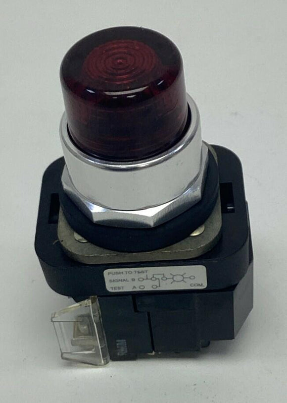 Allen Bradley 800T-PT16R Red Cap Push-to-Test Pilot Light 120VAC