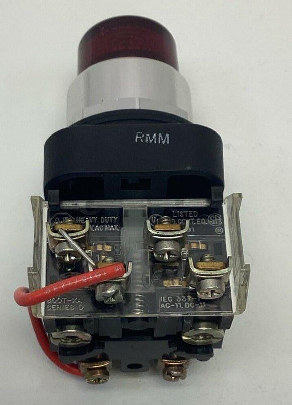 Allen Bradley 800T-PT16R Red Cap Push-to-Test Pilot Light 120VAC