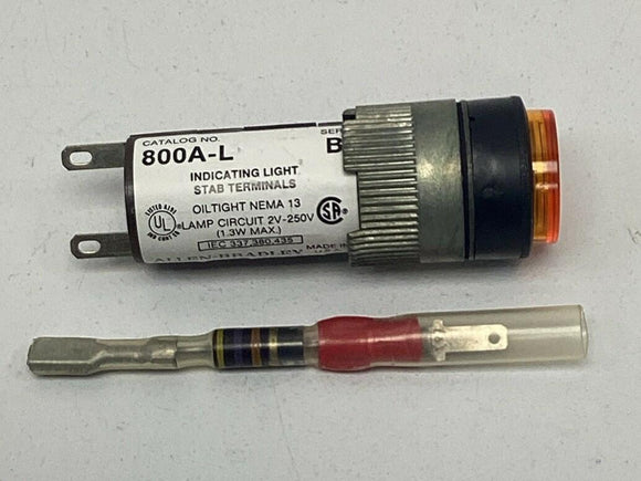 Allen Bradley 800A-L2AA10C Amber Indicating Lamp Light 2-250V (5-Pack)