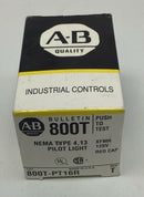 Allen Bradley 800T-PT16R Red Cap Push-to-Test Pilot Light 120VAC-6