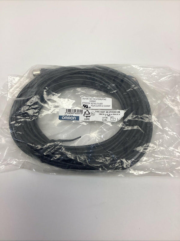 Omron XS2F-M12VC4S10M M12, 4-Pole Single End Cable 10-Meter, Female