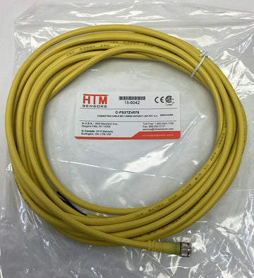 HTM 15-6042 / C-FS3TZV075 M8, 3-Pole, 3-Wire Single End Cable 5-Meters - 0
