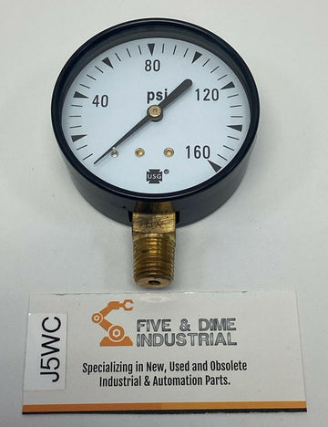 Ametek USG 163281 2-1/2" Pressure Gauge 160 PSI 1/4" NPT Brass Lower Middle