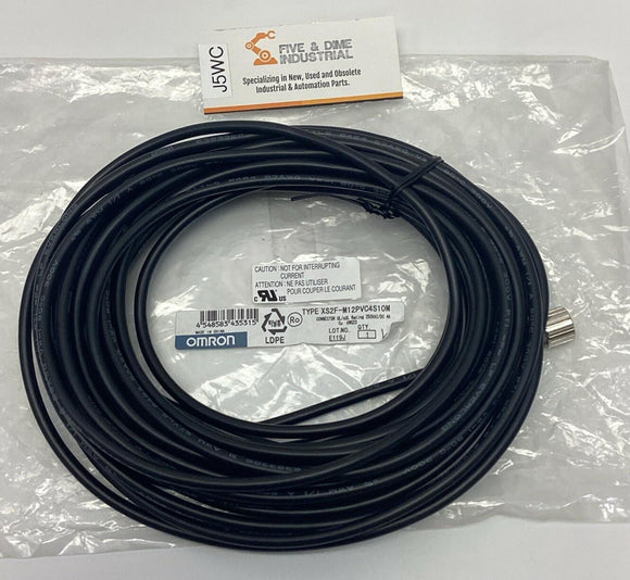 Omron XS2F-M12VC4S10M M12, 4-Pole Single End Cable 10-Meter, Female
