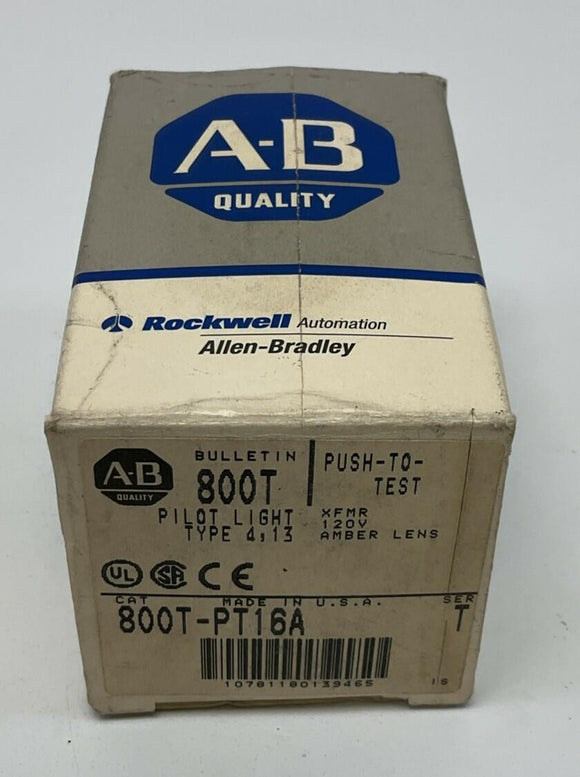 Allen Bradley 800T-PT16A Pilot Light Push Button 120VAC, 50/60 HZ