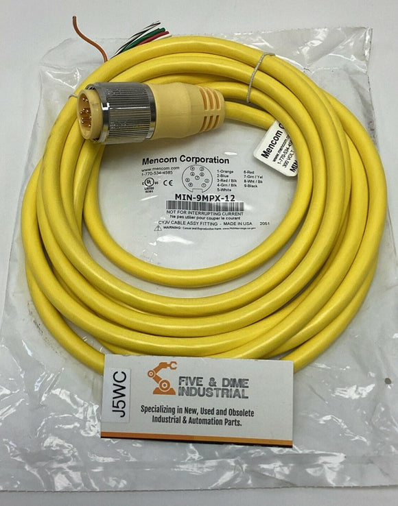 Mencom MIN-9MPX-12 9-Pin Male Single End Cable Cordset 12 Ft.