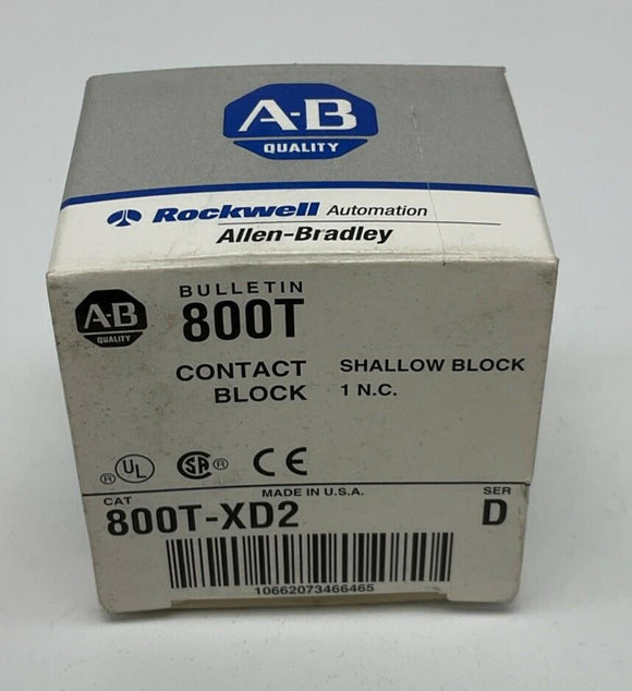 Allen Bradley 800T-XD2 Shallow Contact Block 1-N.C.