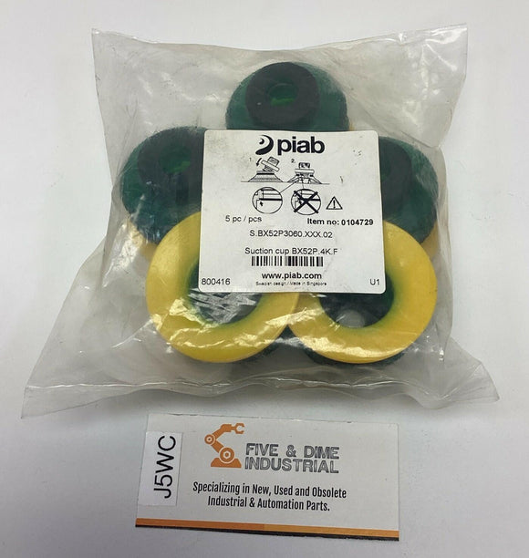 Piab BX52P.4K.F / 0104729 Vacuum Suction Cups (5-Pack)