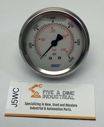 Wika 4238291 Type 213.53 2.5" 0-6000 PSI Pressure Gauge 1/4" NPT CBM, Filled